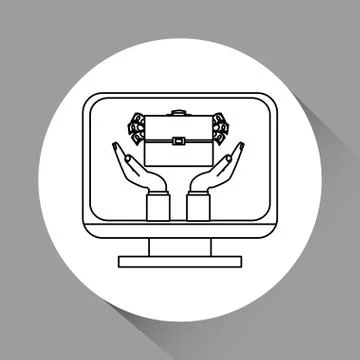 Insurance design. computer icon. Flat illustration, vector graph Stock Illustration