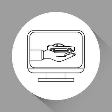 Insurance design. computer icon. Flat illustration, vector graph Stock Illustration