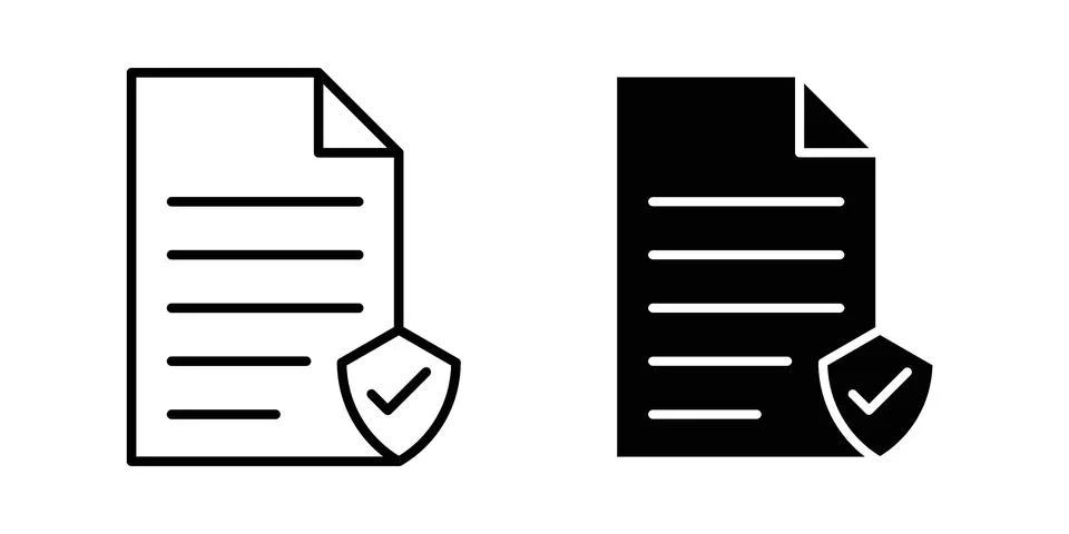 Insurance Document icon Illustration set. Vector Eps10 for apps Stock Illustration
