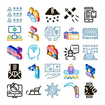 Insurance elements set with various risks and coverages Stock Illustration