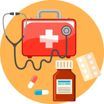 Insurance Flat Icons Set Stock Illustration