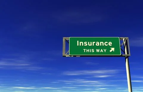 Insurance Freeway Exit Sign Stock Illustration