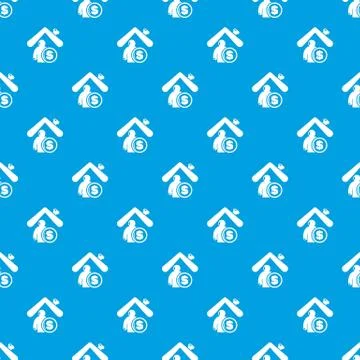 Insurance home pattern seamless blue Stock Illustration
