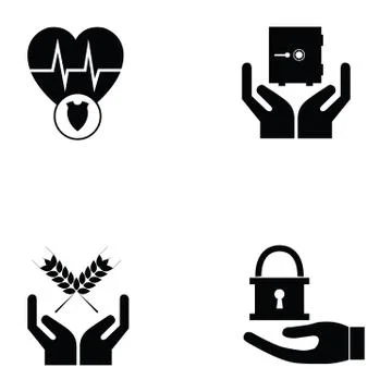 Insurance icon set Stock Illustration