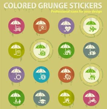 Insurance icon set 스톡 일러스트