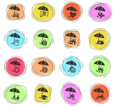 Insurance icon set 스톡 일러스트