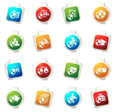 Insurance icons set Stock Illustration