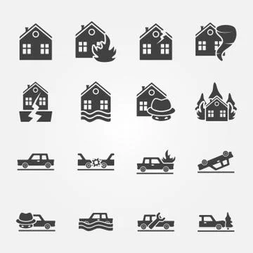 Insurance icons vector set イラスト素材