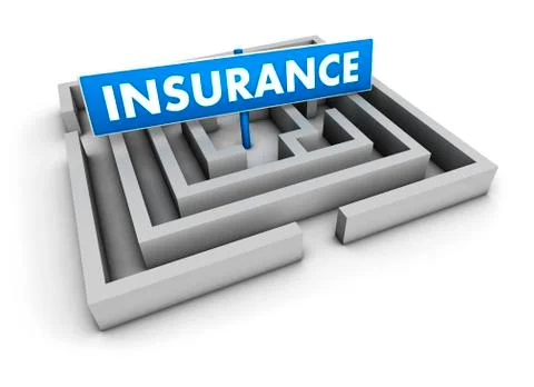Insurance labyrinth concept Stock Illustration