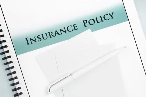 Insurance policy document booklet brochure paperwork Stock Photos