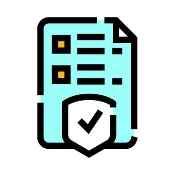 Insurance policy document protecting approved agreement form 스톡 일러스트