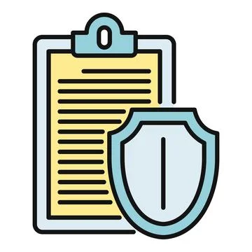 Insurance policy document protection with shield icon Stock Illustration