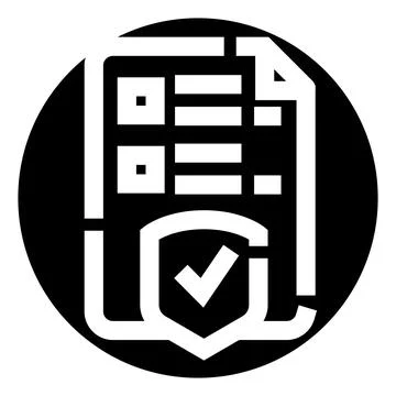Insurance policy document with security protection shield Stock Illustration