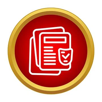 Insurance policy documents with protection shield icon Stock Illustration