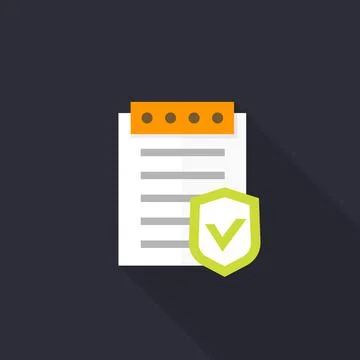 Insurance policy icon, flat style Stock Illustration