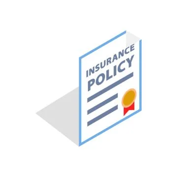 Insurance policy icon, isometric 3d style Stock Illustration
