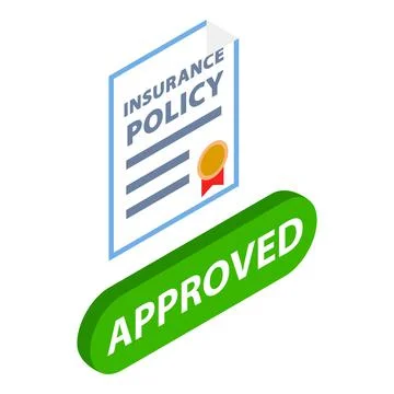 Insurance policy icon isometric vector. Risk coverage document approved Stock Illustration
