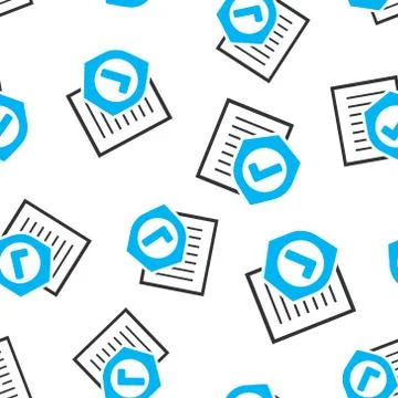 Insurance policy icon seamless pattern background. Report vector illustration Stock Illustration