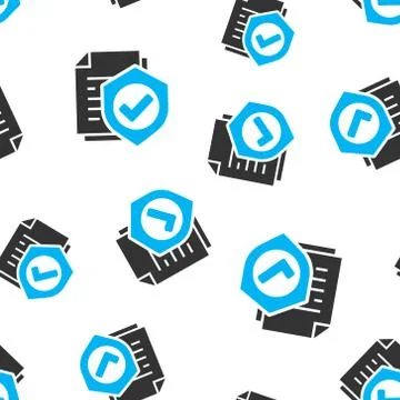 Insurance policy icon seamless pattern background. Report vector illustration Stock Illustration