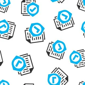 Insurance policy icon seamless pattern background. Report vector illustration Stock Illustration