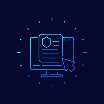 Insurance policy line vector icon Illustrazione stock