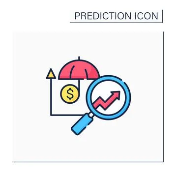 Insurance predictive analytics color icon Illustrazione stock