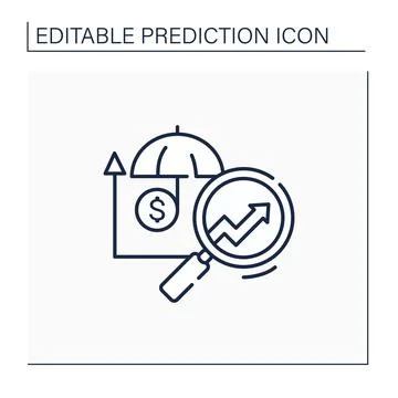 Insurance predictive analytics line icon 스톡 일러스트