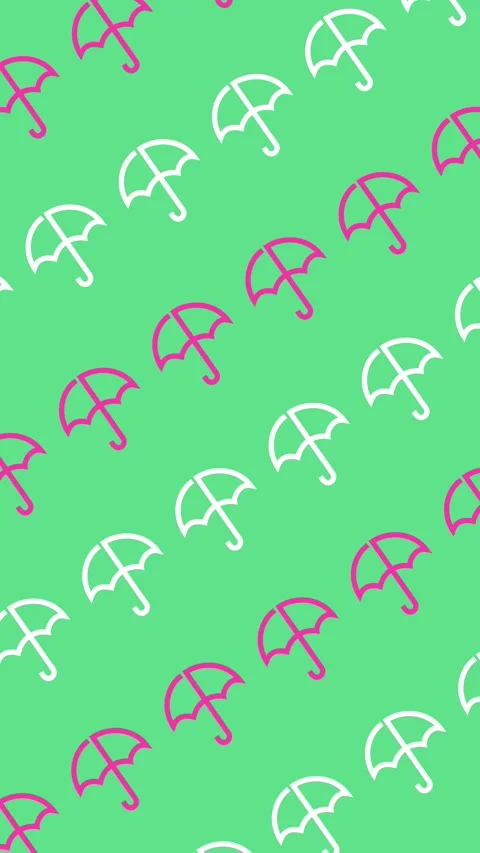 Insurance protection pattern with seamless umbrella line art icons background Stock Footage 334705463
