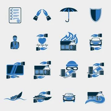 Insurance security icons set イラスト素材