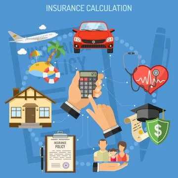 Insurance Services Calculation Stock Illustration