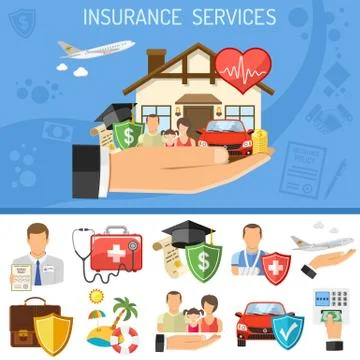Insurance Services Concept Stock Illustration