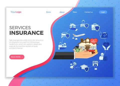 Insurance Services Concept Stock Illustration