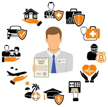 Insurance Services Concept Stock Illustration