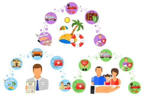 Insurance Services Horizontal Banners Stock-Illustration