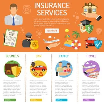 Insurance Services infographics Stock Illustration