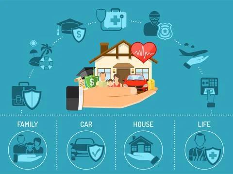 Insurance Services Infographics Stock Illustration