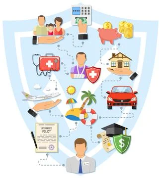 Insurance Services Infographics Stock Illustration