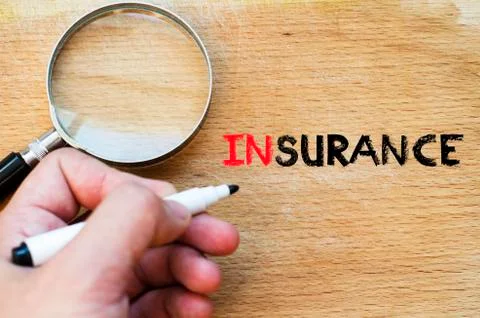 Insurance text concept Stock Photos