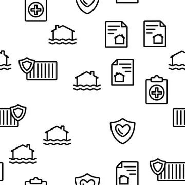 Insurance Vector Seamless Pattern Stock Illustration