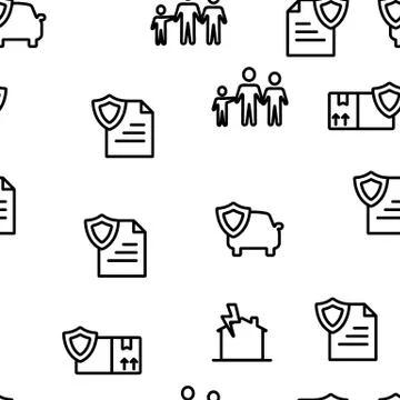 Insurance Vector Seamless Pattern Illustrazione stock
