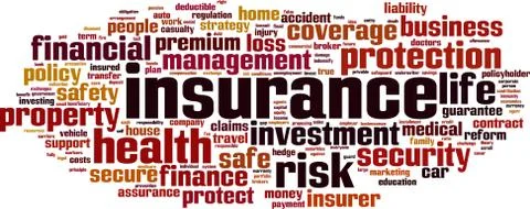 Insurance word cloud Stock Illustration