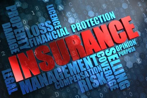 Insurance. Wordcloud Concept. Stock Illustration