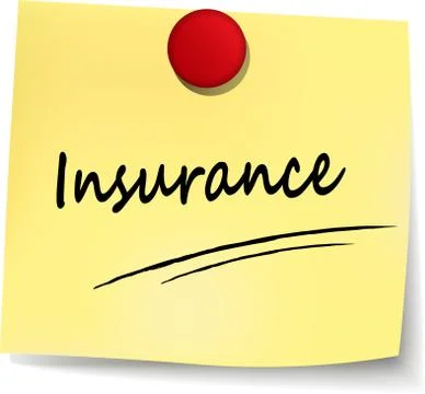 Insurance yellow note Stock Illustration