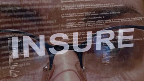 Insure text on female software developer Stock Footage 107513763