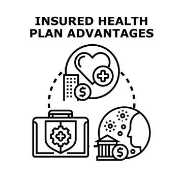 Insured health plan advantages vector concept illustrating protection Stock Illustration