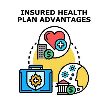 Insured health plan advantages vector concept illustrating protection Stock Illustration