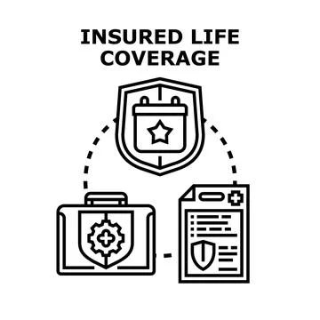 Insured life coverage service offering reliable protection Stock Illustration