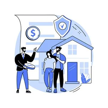 Insured mortgage protection program abstract concept vector illustration. Stock Illustration