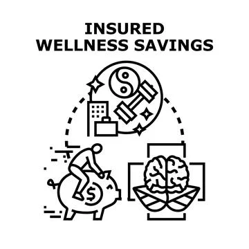 Insured wellness savings program for healthy lifestyle 库存插图
