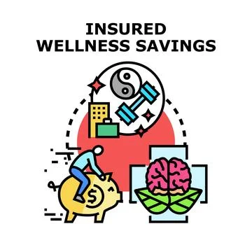 Insured wellness savings program for healthy lifestyle Illustrazione stock